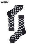 Harajuku Style Men Socks Black White Plaid Dot Cat Pattern Happy Socks New 2023 Hip Hop Combed Cotton
