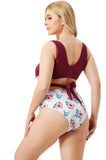 Printed Casual Strap High Waist Regular Plus Size Two Piece Skirt
