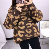 Houndstooth Knitted Cashmere Sweaters Women 2021 New Winter Loose Ladies Pullovers Warm Casual Knitwear