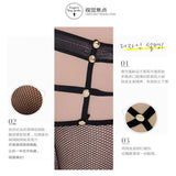 New Punk Rivet Horn Socks Maid Lingerie Hollow Net Socks