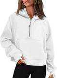 Autumn And Winter New Fashion Leisure Sports Half Zipper Hooded Short Plus Velvet
