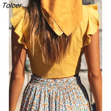 Bodycon Sexy Summer 2023 Short Blusas Ruffle Sleeve V Neck Shirts Beach Streetwear Casual Tunic Womens Tops and