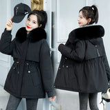 Cotton-Padded Jacket Female Long Style 2023 New Velvet Pie To Overcome Cotton-Padded Jacket Korean Version Loose Down Cotton Jacket Winter Coat-Outfit