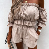 Style 2024 Women's Wear Ebay Summer New Leisure Short-Sleeved Suit Two-Piece Suit-Outfit