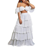 Tube Top Ruffle Top Skirt Two-Piece