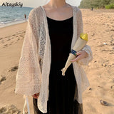 Women Hollow Out Thin Summer Sweet Preppy Style Ulzzang Solid All-match Korean Style Femme Simple Chic Daily Mujer