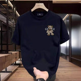 High-Quality Men's New Cotton T-Shirt Short-Sleeved Simple Design Design Print Round Collar Fashion