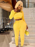 Fall Matching Sets Womens Two 2 Piece Sets Tracksuit Sweatsuits For Womens Long Sleeve Crop Top Outfits Skinny Pants