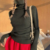 Winter Pullover Women Turtleneck Sweaters Casual Soft Heaps Collar Knit Sweater Women 2022 Basic Tops Warm Jumper