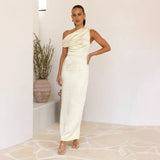 Thoracic Dress Women Summer Solid Babes Dress High-Sleeveless Mid-Length Dress Dress Women's