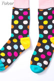 Harajuku Colorful Dot Printed Socks Men Women Casual Geometry Short Socks Funny Socks Female Combed Cotton