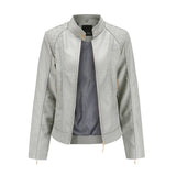 Women Faux Leather Jacket 2021 Ladies Solid With Belt Zipper Biker Coat Female Pu Streetwear Oversized Casual