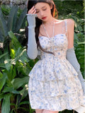 Floral Sexy Dress Women Summer Elegant Party Mini Dresses Female Beach Designer Chic Korean Fashion Holiday Dress