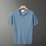 Fashion Knitted T-Shirt Men's Summer Niche Breathable Short-Sleeved POLO Shirt Korean Version Of Loose Half-Sleeved