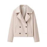 Autumn New Women's Loose Version Of Double Buckle Temperament Commuting Hair, Short Coat