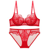 Lingerie Suit Female Summer Sexy Bra Pure Lust Lace Thin Bra Small Comfortable Breathable Large Size