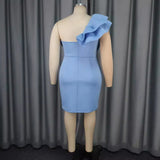 Sexy Collared Bow Bag Hip Skirt Party Party