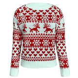 Top Jumper Knitwear Hot Christmas Santa Claus Xmas Printing Long Sleeve O-neck Christmas Knitting Pullover Women