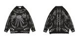 Oversized Sweater Men Women Harajuku Skull Graffiti Retro Vintage Knitted Sweater Unisex Cotton Pullover 2022 Autumn And
