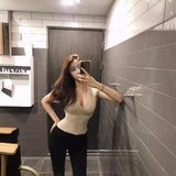 New Slim Slim Temperament Stature Korean Version V-Neck Temperament Comfortable Wearing Short-Sleeved Bottom Knitted Shirt