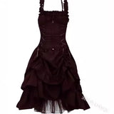 Lolita COS Gothic Slimming Irregular Design Strap Corset Dress