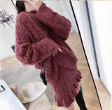 Autumn Sweater Women Dress Winter skirt suits Sweater Knitted Dresses Long loose Maxi Oversize Dresses Knitting Robe