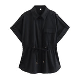 Spring Style Lace-Up Shirt 3436707 Straight Trousers 3454707-Outfit