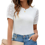 Women Elegant Clothes Crop Tops Summer 2023 T-shirts Kawaii Vintage Office Ladies Short Sleeve Tees Young Girls Streetwear-Outfit