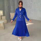 Women's Clothing 2025 Autumn New Button Suit Jacket 100-Folded Skirt
