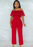 Modest Off-the-shoulder Sleeveless Solid Hollow Out Ankle Length Regular