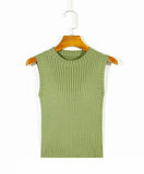 casual black summer sweater women sleeveless chic women grey blue green pullover