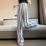 Stylish Tie Dye Gradient Trousers Women's Clothing High Waist Casual Loose Wide Leg Vintage Printed Commute Elastic