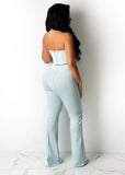 Sexy Strapless Pleated Top And Pant