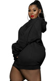 Plus Size Casual Letter Print With Pocket Hoodies