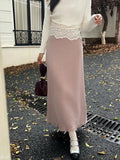 Xixi 2025 Autumn New Temperament Commuting Wool High-Waisted Skirt Grinding Haired Crooked Pencil Skirt