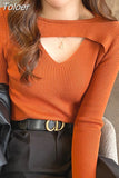 Women Sweater Pullover Turtleneck Autumn New 2023 Long Sleeve Slim Elastic Korean Simple Basic Jumper Solid Color