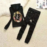 Spring / Fall 2021 Women'S Brand Velvet Fabric Tracksuits Velour Suit Women Track Suit Hoodies And Pants Size S -