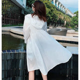 Summer Women's Sun Protection Clothing Long Thin Windbreaker Long Sleeve Plus Size Hooded Breathable Anti-UV Coats