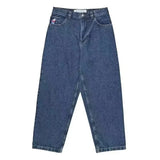 Year's New Skeleton Embroidered Jeans For Men's Casual Street Style Korean Version Of The Trend Is Loose-Outfit