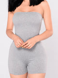 Summer Streetwear Jumpsuit Women 2022 Backless Strapless Rompers Womens Jumpsuit Gray Print Black Green Rompers