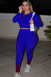 Print Sexy Tight Crop Top and Pants