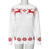Top Jumper Knitwear Hot Christmas Santa Claus Xmas Printing Long Sleeve O-neck Christmas Knitting Pullover Women