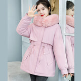 Cotton-Padded Jacket Female Long Style 2023 New Velvet Pie To Overcome Cotton-Padded Jacket Korean Version Loose Down Cotton Jacket Winter Coat-Outfit