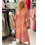 Women's Summer Dress Spring And Summer New V-Neck Fashion Holiday Print