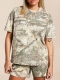 Summer 2025 Summer Camouflage Shorts Comfortable Fashion Casual Two-Piece Women's