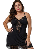 Sexy Plus Size Straps V Neck With Lace Mini Dress