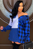 Casual Plaid Patchkwork Long Sleeve Shirt