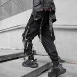 Men's Autumn And Winter Loose Tide Brand Ruffian Handsome Ins Hip-Hop Hip-Hop Wide-Legged Pants With Many Pockets-Outfit