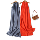 New Slim Version In Spring Has An Elegant Sleeveless Sling Dress.-Outfit