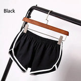Hot Women Blend Short Pants Contrast Binding Side Split Elastic Waist Patchwork Casual Beach Party